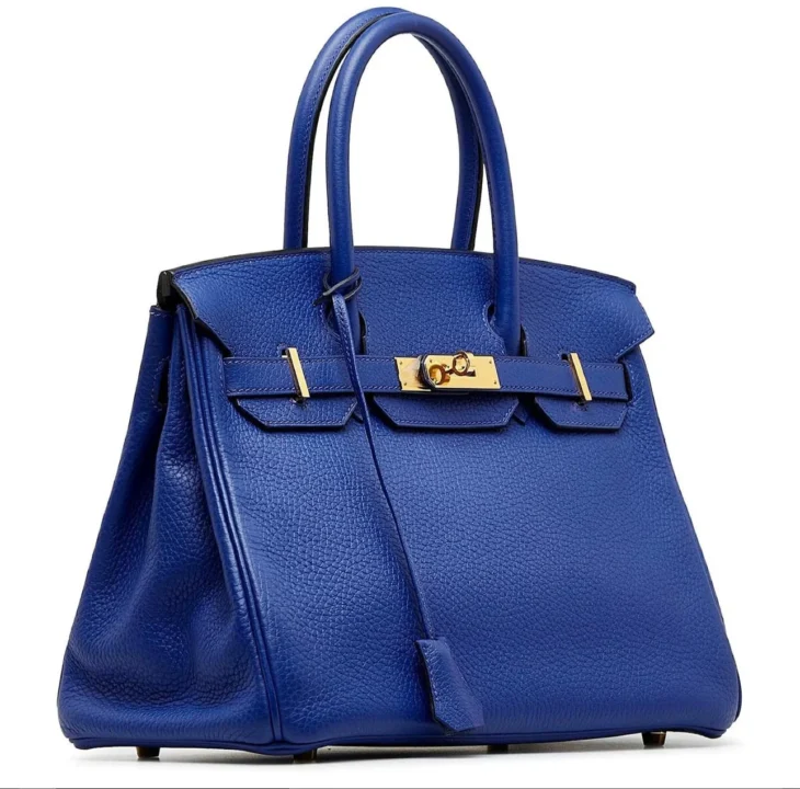 HERMES Handbags Birkin 30 Blue, Gold Hardware - Image 2