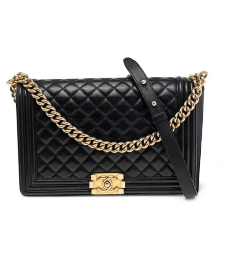 Chanel Black Quilted Leather Medium Boy Flap Bag