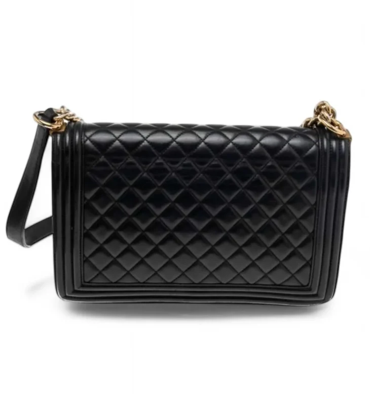 Chanel Black Quilted Leather Medium Boy Flap Bag - Image 3