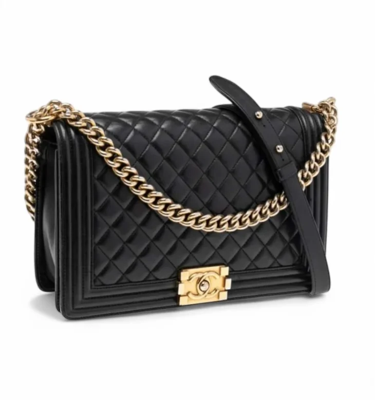 Chanel Black Quilted Leather Medium Boy Flap Bag - Image 2