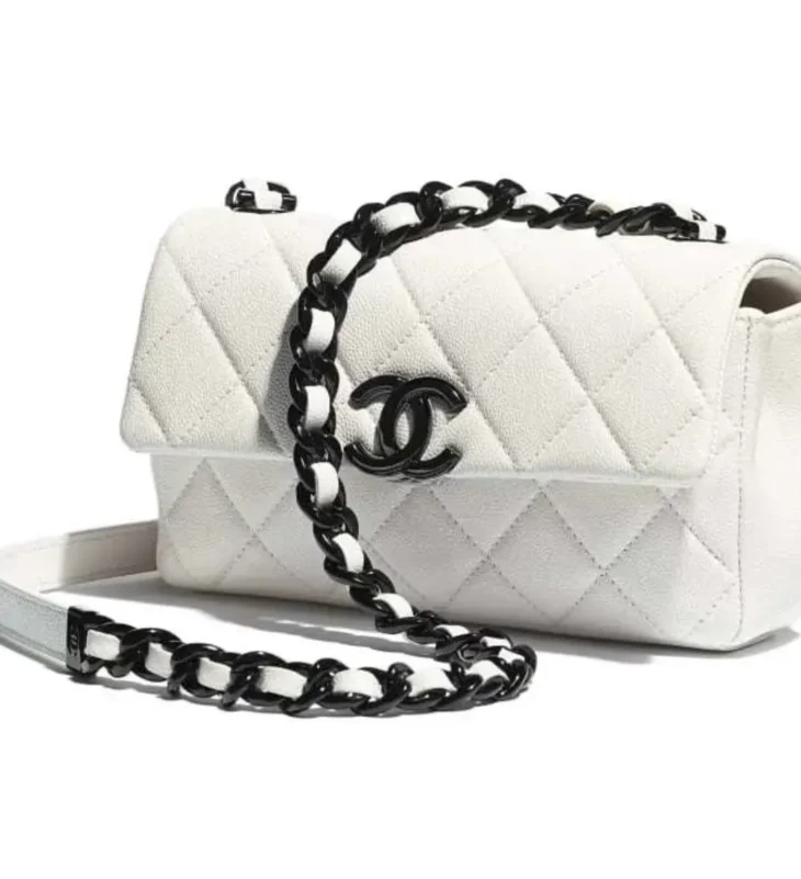 Chanel White Small Quilted Caviar My Everything Flap Crossbody Bag - Image 3