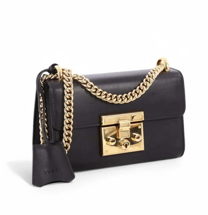 Gucci Guccissima Small Padlock Shoulder Bag Black - Image 3