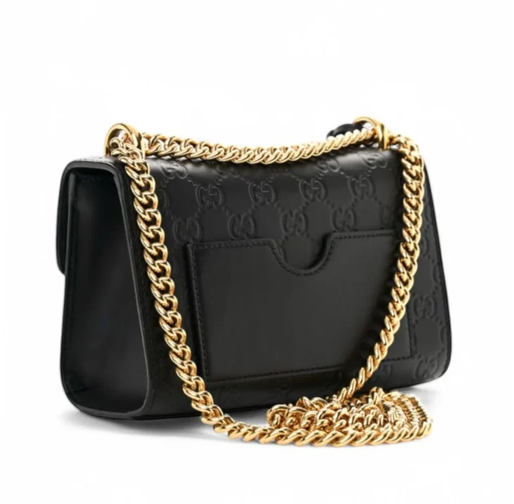 Gucci Guccissima Small Padlock Shoulder Bag Black - Image 2