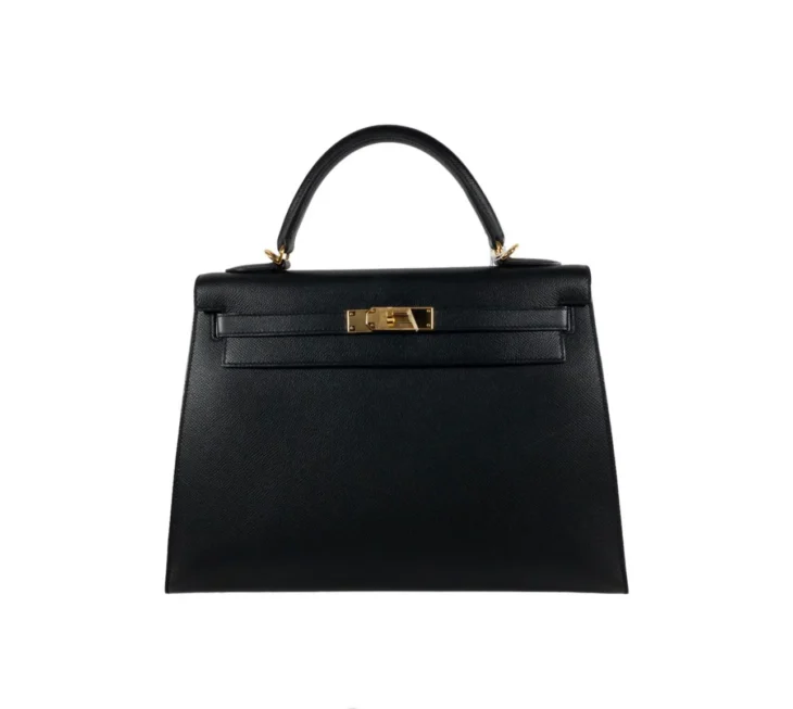 HERMES KELLY 32 BLACK EPSOM SELLIER GHW ( RARE/VINTAGE )