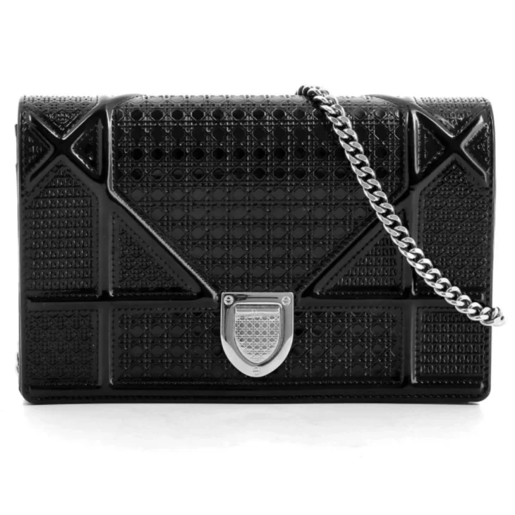 Christian Dior Microcannage Diorama Wallet on Chain