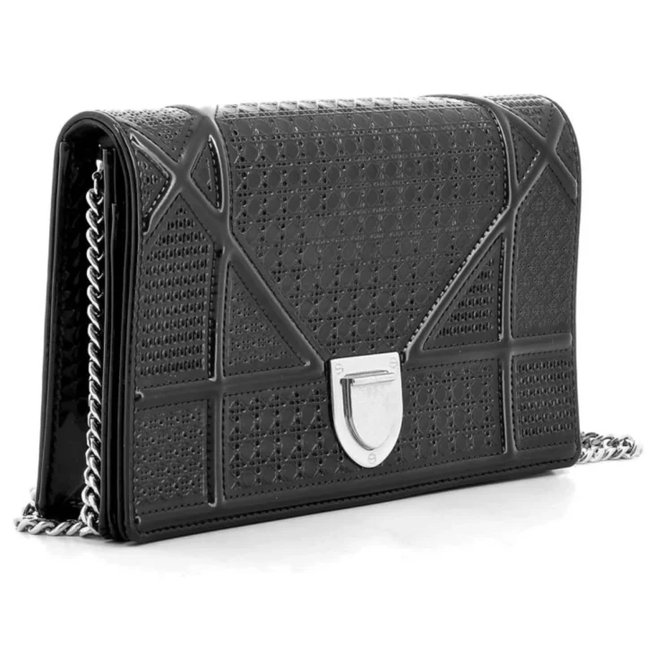 Christian Dior Microcannage Diorama Wallet on Chain - Image 4