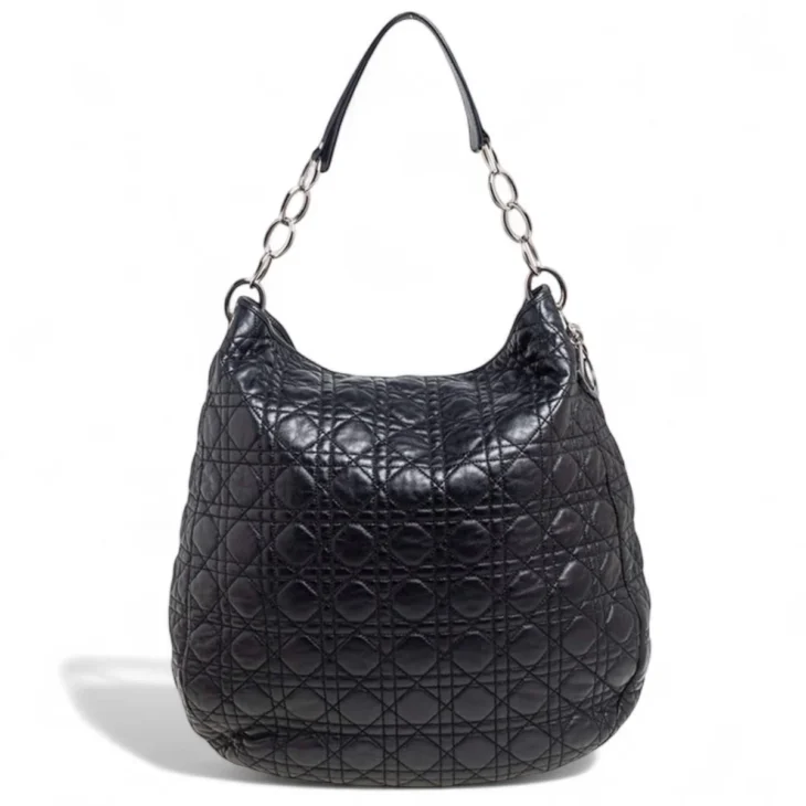 DIOR Black Cannage Leather Large Hobo Bag - Image 3