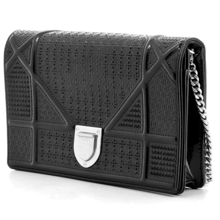 Christian Dior Microcannage Diorama Wallet on Chain - Image 2