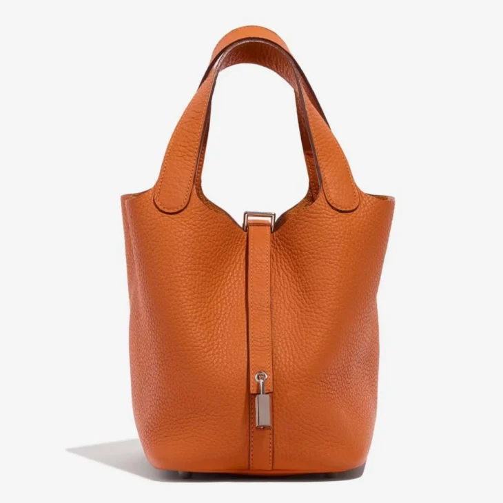 Hermès Picotin Lock 18 Orange Clemence Palladium Hardware