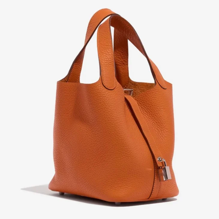 Hermès Picotin Lock 18 Orange Clemence Palladium Hardware - Image 3