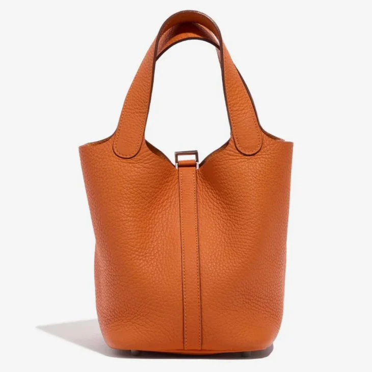 Hermès Picotin Lock 18 Orange Clemence Palladium Hardware - Image 2