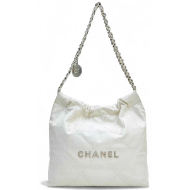 CHANEL 22 White Quilted Shoulder Bag