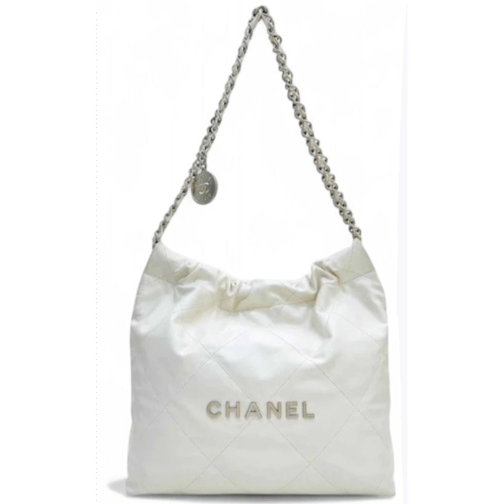 CHANEL 22 White Quilted Shoulder Bag