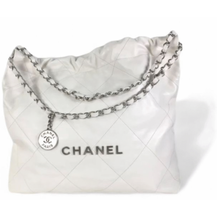 CHANEL 22 White Quilted Shoulder Bag - Image 3