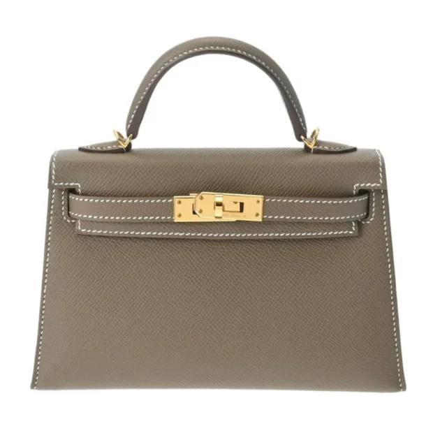 Kelly Mini II Bag Grey Epsom with Gold Hardware 20