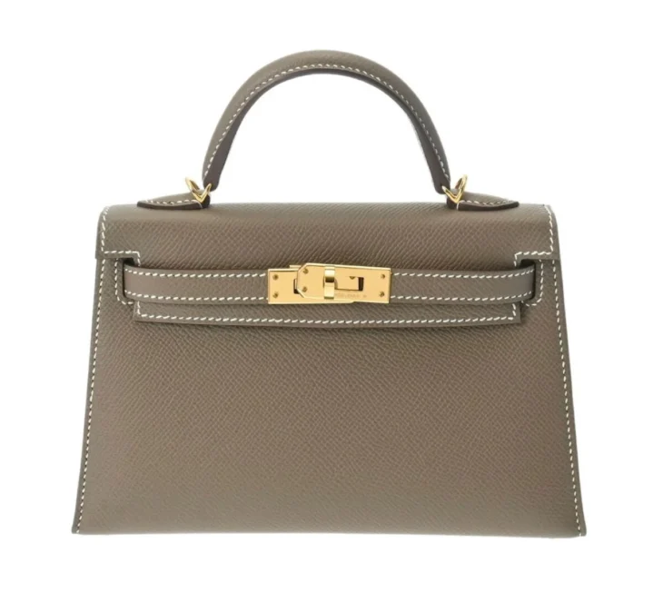 Kelly Mini II Bag Grey Epsom with Gold Hardware 20