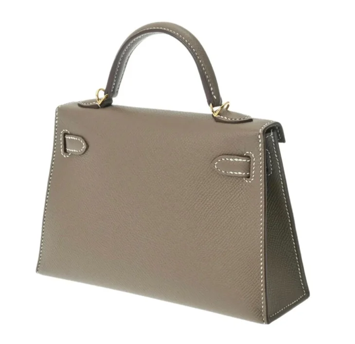 Kelly Mini II Bag Grey Epsom with Gold Hardware 20 - Image 4