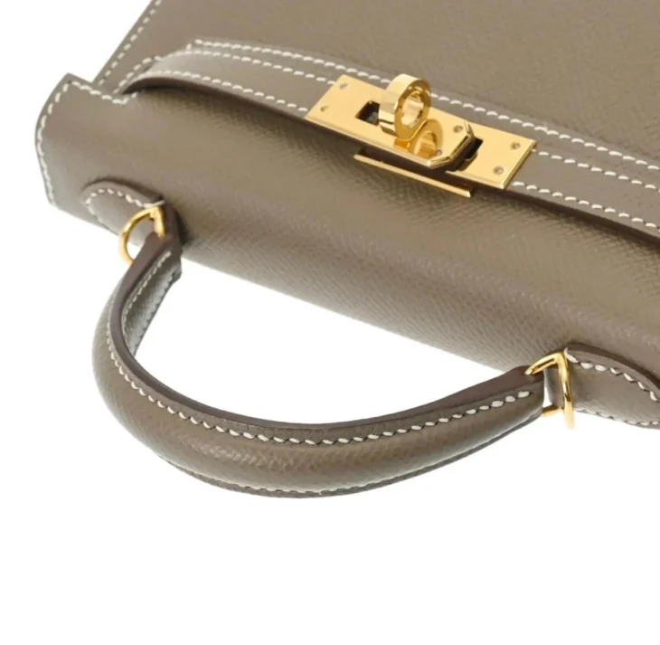 Kelly Mini II Bag Grey Epsom with Gold Hardware 20 - Image 2