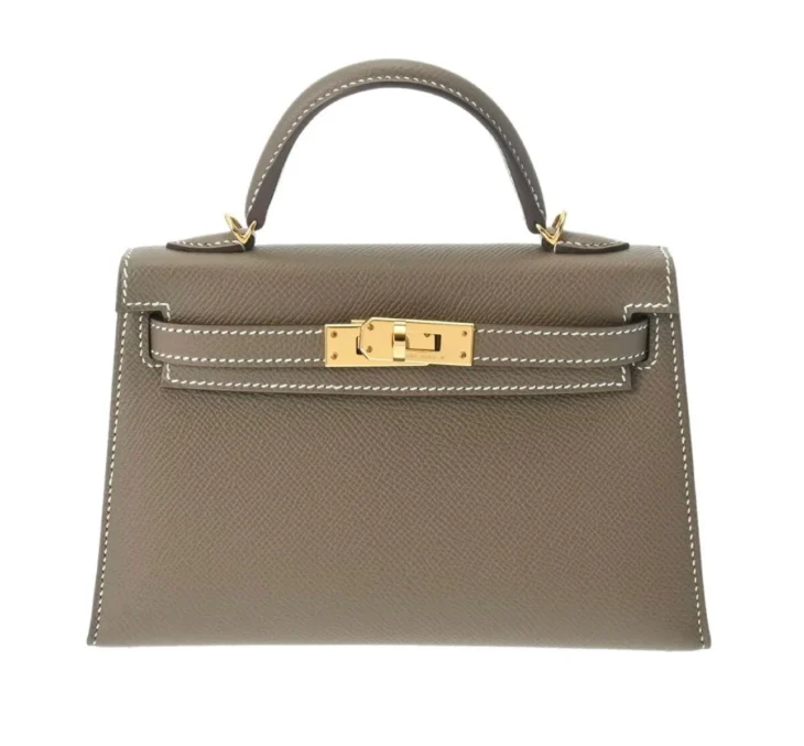 Kelly Mini II Bag Grey Epsom with Gold Hardware 20 - Image 3