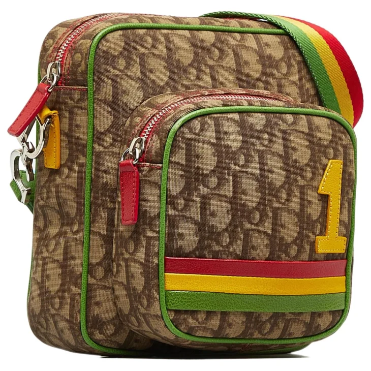 Dior Brown Diorissimo Rasta Crossbody Bag Beige - Image 2