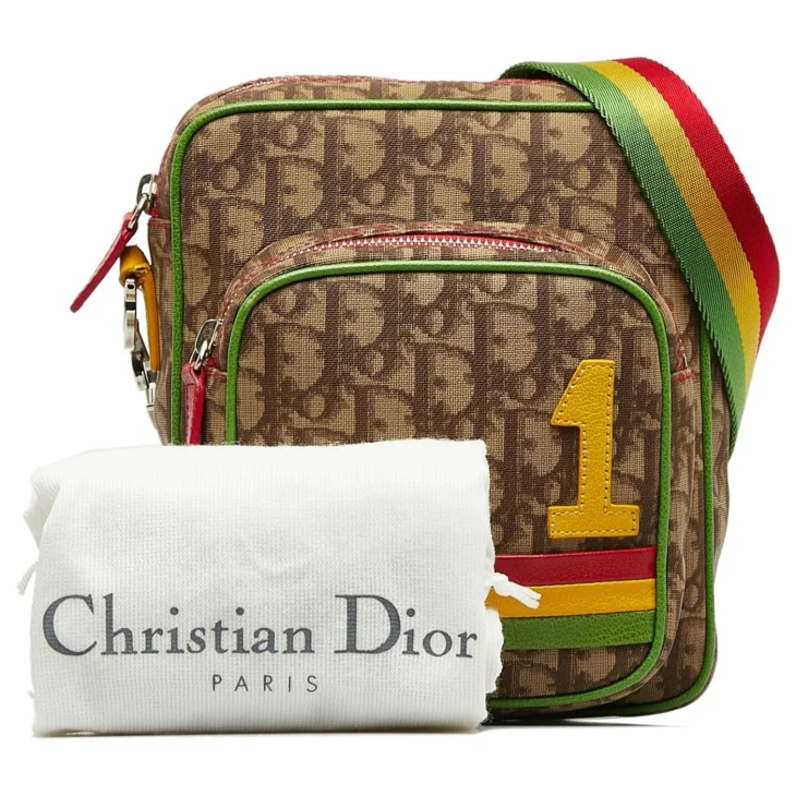 Dior Brown Diorissimo Rasta Crossbody Bag Beige - Image 5