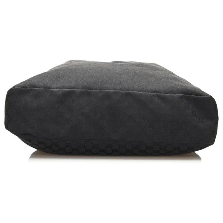 Gucci Black Large Horsebit GG Canvas Hobo Bag - Image 5