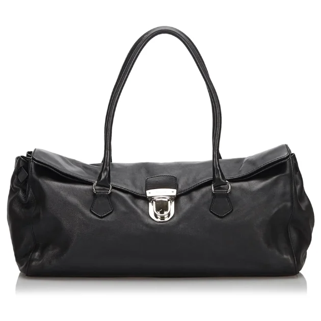 Prada Black Leather Easy Shoulder Bag