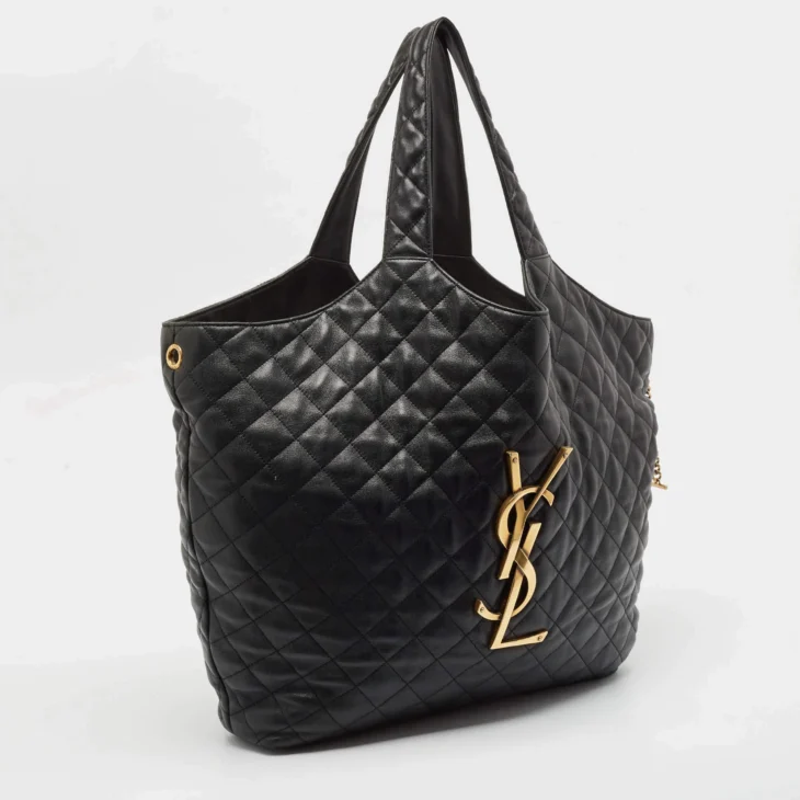 Saint Laurent Black Quilted Leather Maxi Icare Shopping Tote - Image 2