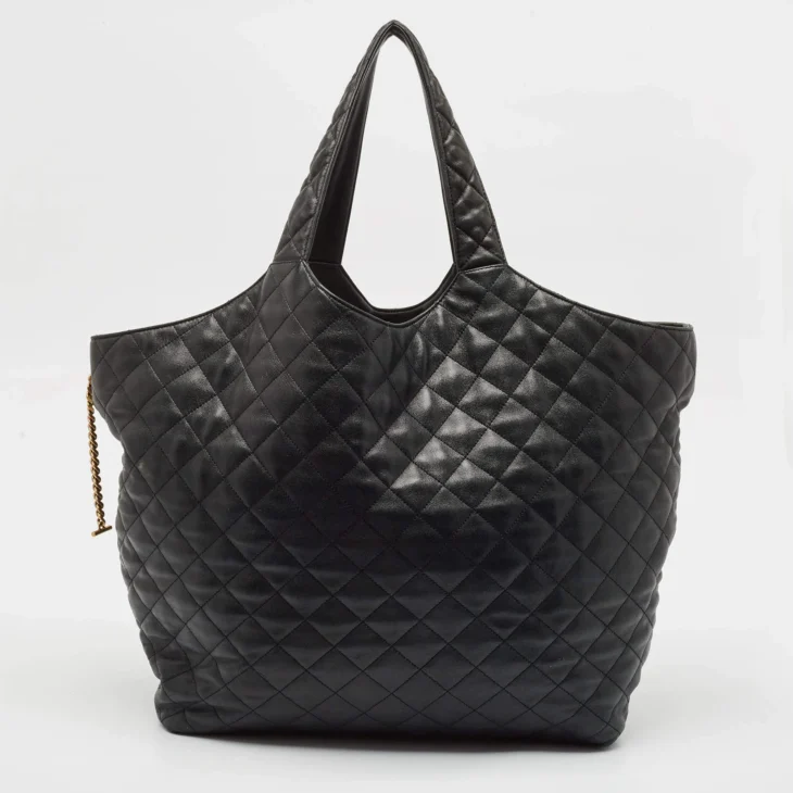 Saint Laurent Black Quilted Leather Maxi Icare Shopping Tote - Image 4
