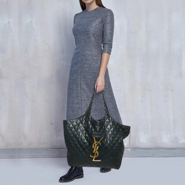 Saint Laurent Black Quilted Leather Maxi Icare Shopping Tote - Image 3