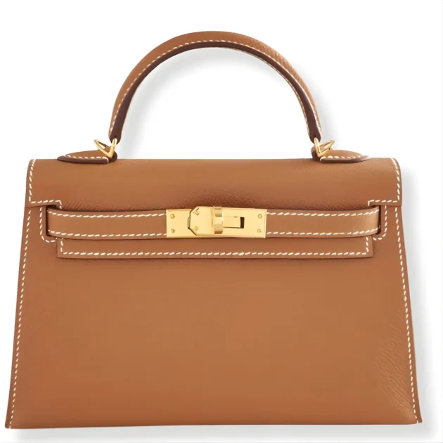 HERMÈS MINI KELLY GOLD EPSOM LEATHER BAG